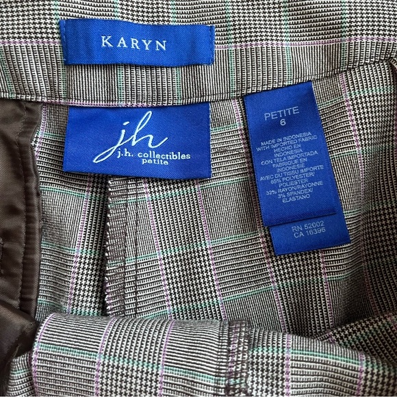 JH Collectibles Petites Karyn plaid dress pants size 6 office - Picture 2 of 7